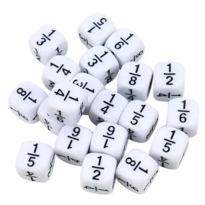 Fraction Dice 16MM Math Practice Learning Toys For Kids Boys Girls Educational Classroom Gifts Students Board Games Accessories