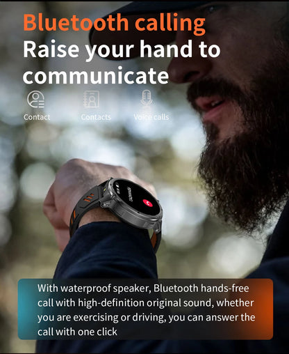 Military T-Rex 3 GPS Waterproof Smart Watch 1.46"HD AMOLED Built-in 6 Frequency Satellite Outdoors Sports Fitness Smart Bracelet