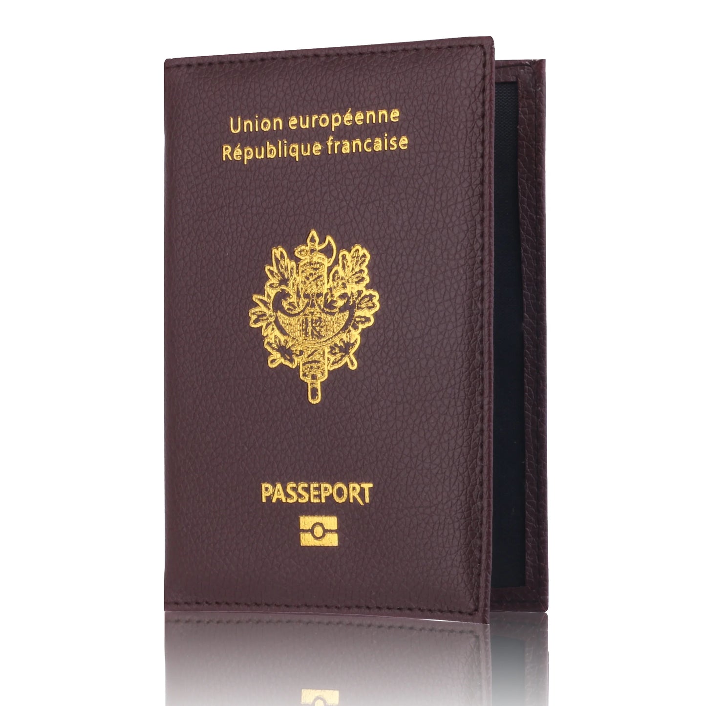 High Quality Pu Passport Protective Cover Bank Card Holder Travel Document Fashion Men and Women French Passport Cover Wallet