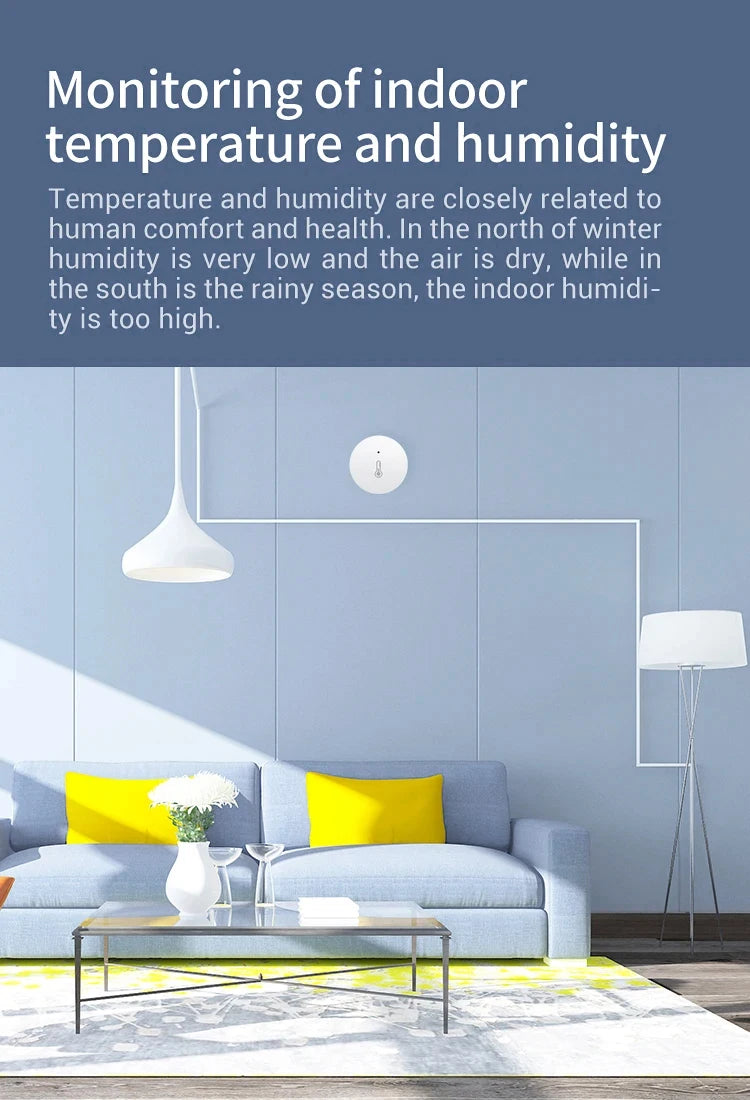 ZigBee Temperature And Humidity Sensor Remote Monitor By Ewelink App Battery Powered Works With Alexa Google Yandex Zigbee2mqtt