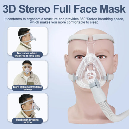 Yuwell YF-01 Cpap Masks Cpap Full Mask Sleep Apnea Mouth And Full Mask With Headgear For Cpap Bipap Machines For Sleep Apnea
