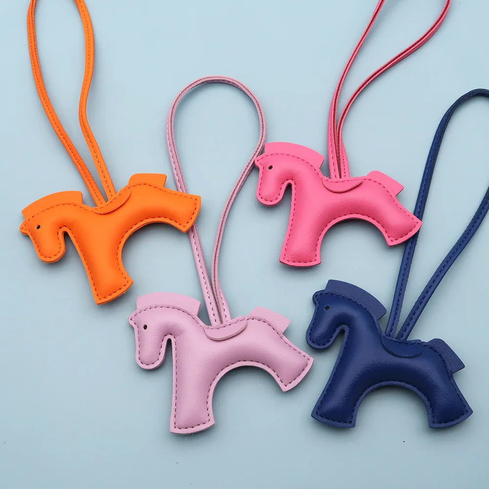 Pony Bag Charm, PU Leather Luggage & Car Pendant, Premium Versatile Travel Accessories