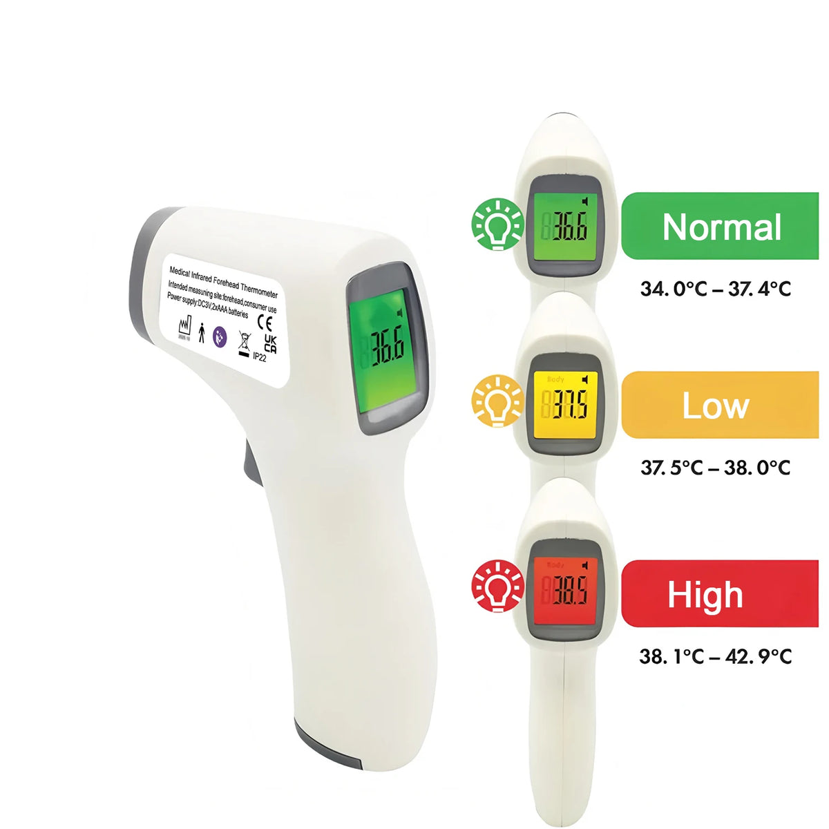 Medical IR Fever Thermometer LED Digital Backlit Measure Non-contact Body Thermometer or Finger Mini Oximeter Blood Oxygen Tool