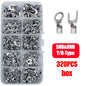 O/Y Type Copper Ring Fork Terminals Kit Insulation Cold-Pressed Terminal Electrical Brass Cable Wire Connector Crimp Spade Clip