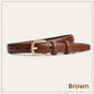 Ladies' slim fit waist belt - PU leather solid color gold buckle, suitable for skirts and pants, suitable for daily leisure, wed
