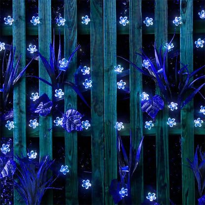 1pc 5/7/12/22M Solar String Sakura Lights 20/50/100/200LEDS Outdoor Waterproof Festival Garden Decorative Lights