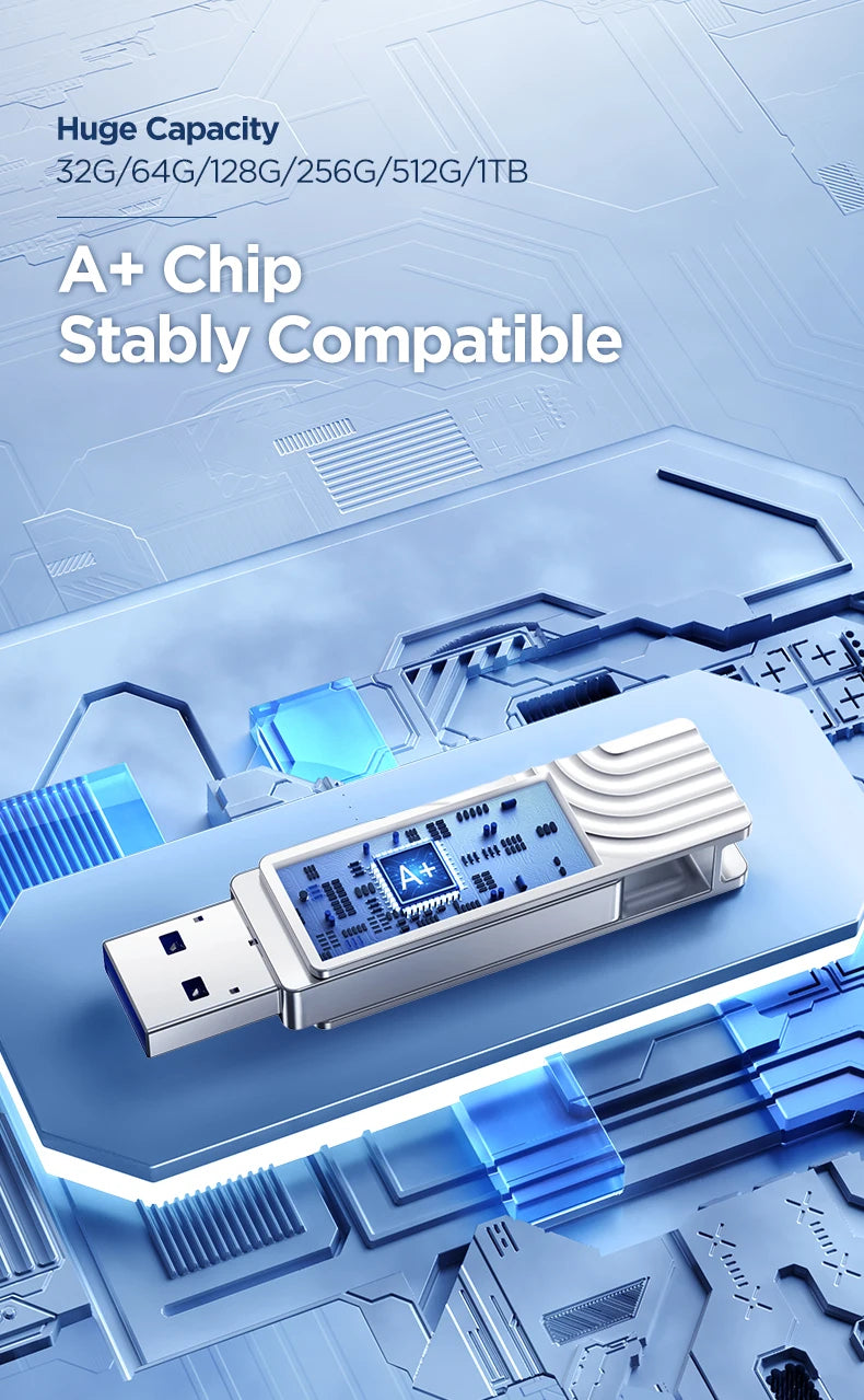 EAGET CF30 USB 3. 2 Type C To USB Flash Drive Pen Drive 1T 32GB 2 in 1 USB 3.2 Memory Stick Flash Disk Type-C Pendrive