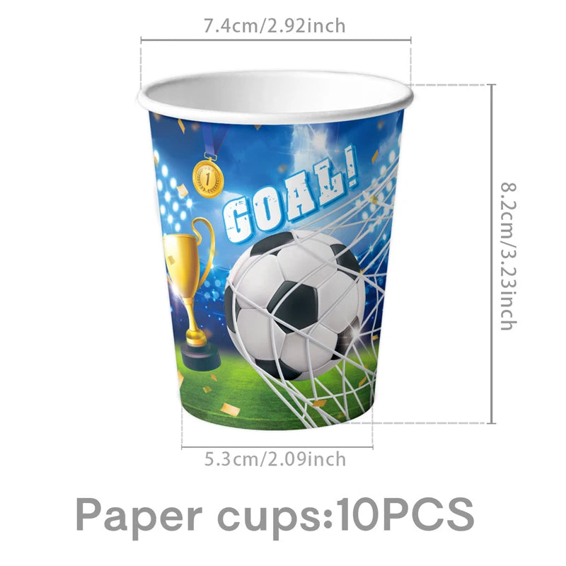 Blue Football Birthday Party Decoration Soccer Birthday Party Plate Cup Napkins Cotillon Birthday Soccer Star Happy Birthday Set