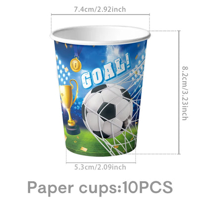 Blue Football Birthday Party Decoration Soccer Birthday Party Plate Cup Napkins Cotillon Birthday Soccer Star Happy Birthday Set