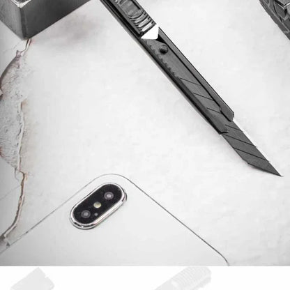 Deli Retractable Office Use Utility Knife High Carton Steel 9mm 30 Degree Blade Box Cutter Self-Locking Design Cutting Knives