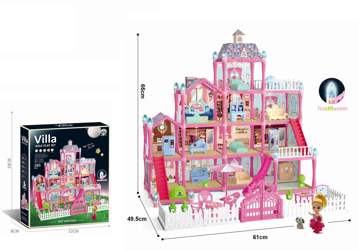 Girls Villa Castle Model Building Block Sets  DIY Bricks Toys  Doll house Villa Children Pretend Play Toys for Girls Gift