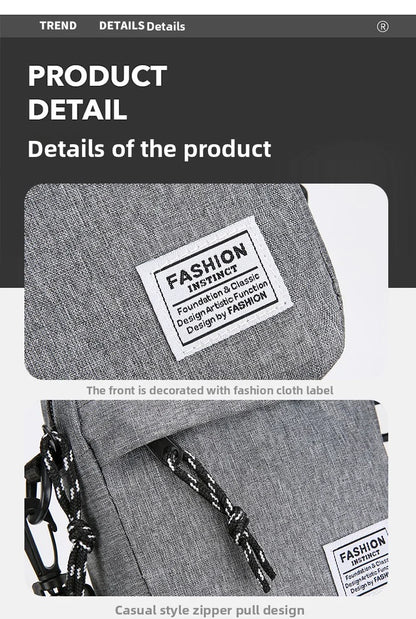 1Pcs 14×5×19cm Men Womens Canvas Crossbody Bag Lightweight Mini Shoulder Phone Pouch for Outdoor Hiking Travel Sports Square Bag
