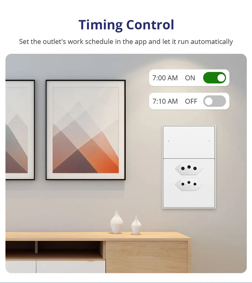 Zemismart Zigbee Brazil Outlet 10A 20A Brazilian Socket Work with Tuya Smart life Google Home Smartthings Homekit Control via M6