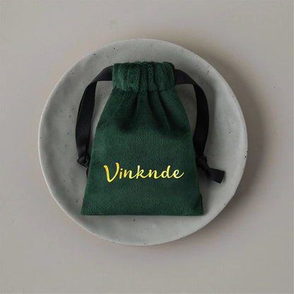 100pcs Custom Logo Jewelery Velvet Drawstring Bag Soft Champagne Velvet Suede Pouches Packaging for Wedding Party Gift Organizer
