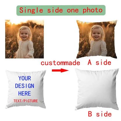 Custom Cushion Cover With Pictures Logo DIY Customized Throw Pillow Case Home Decorative Wedding Pets Baby Print Pillowcase