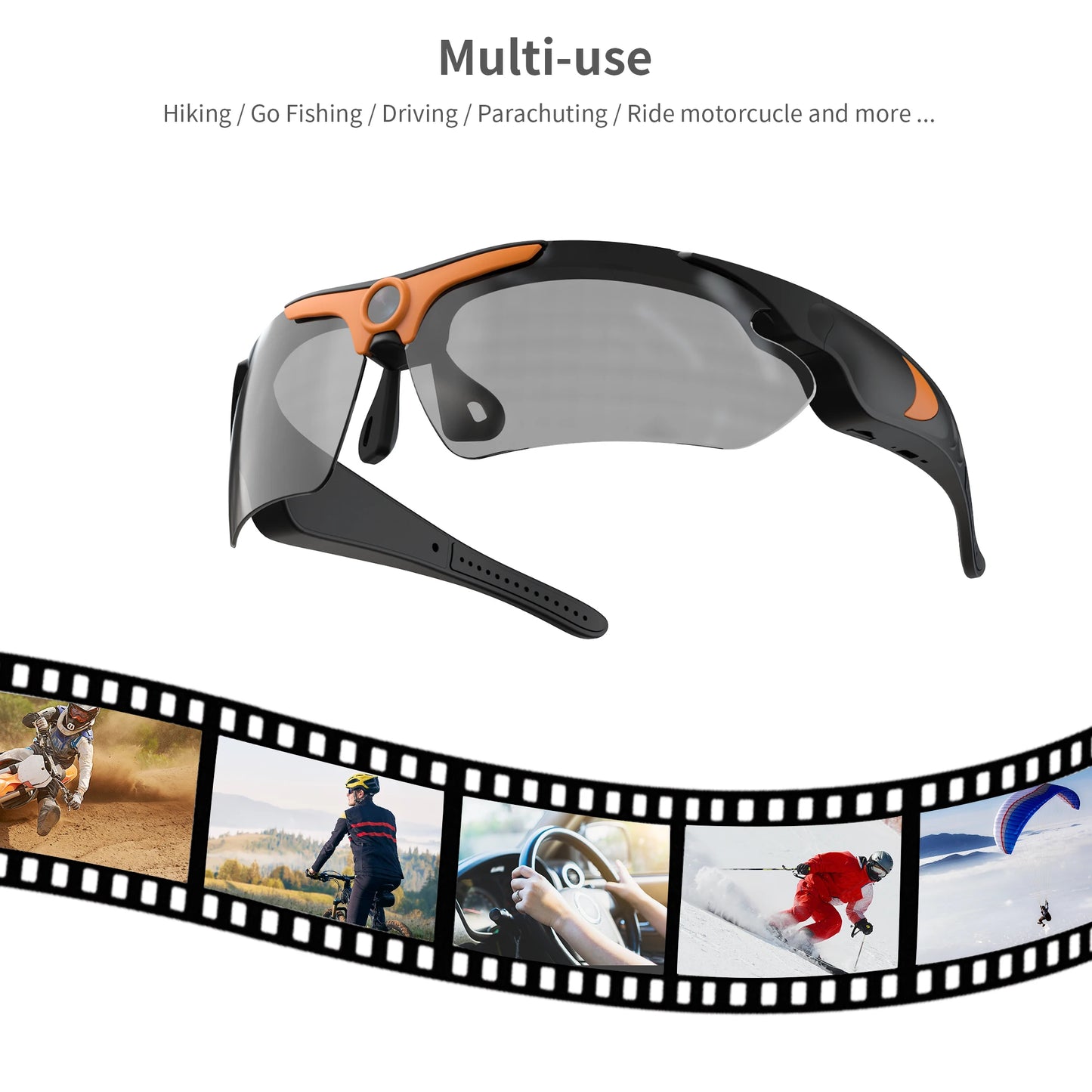 1080P Full HD Mini Camera Sunglasses Camera Outdoor Sports DV Intelligent Sports Glasses Cam DVR Wide-angle Glasses Camera