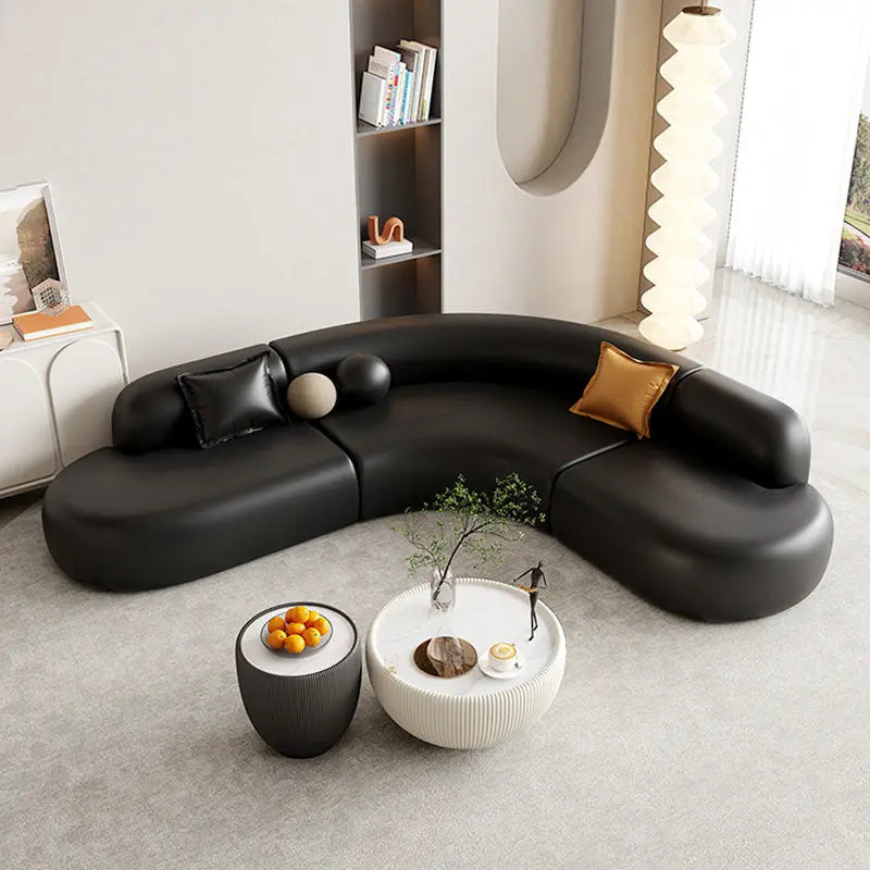Italian Minimalist Office Sofa Modern High-end Living Room Corner L-shaped Reception Sofa Guest Area Office Furniture FYOS