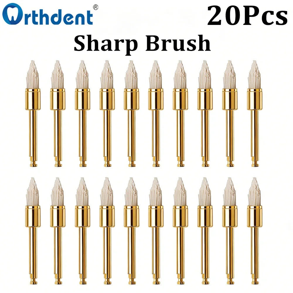 10Pcs Dental Polishing Brush Flat Sharp Bowl Type Aluminum Polisher RA 2.35mm Fit for Contra Angle Handpiece Dentistry Lab Tool