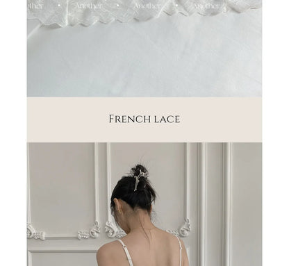 Sexy Lace Bralette No Underwire | French Triangle Cup Bra | Summer Thin Breathable for Women | Slimming Strappy Back Lingerie