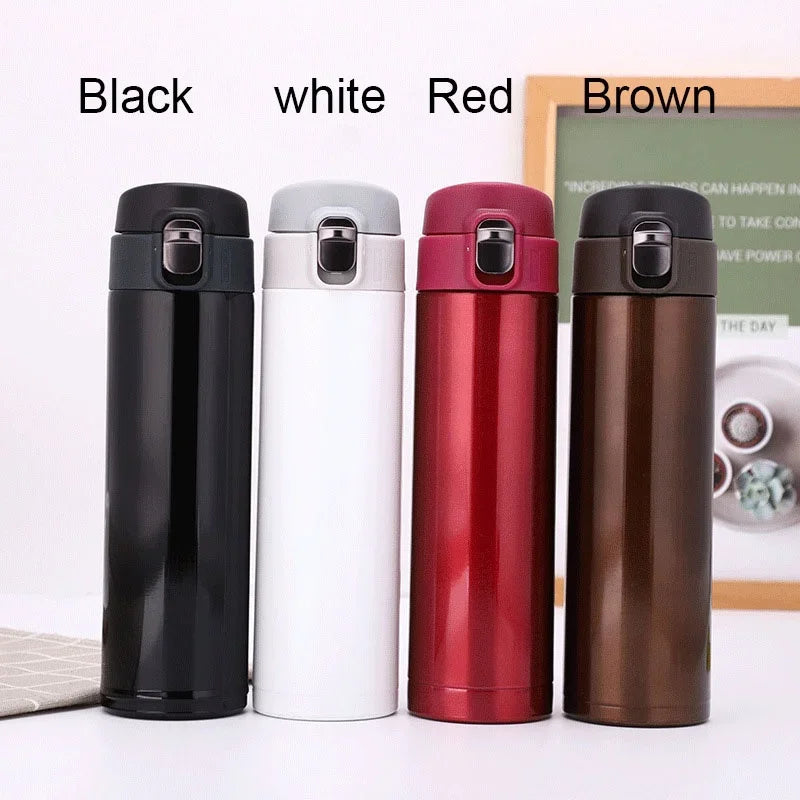 Creative Bullet Lid Thermos Cup, Simple Solid Color Direct Drinking Water Bottle, Durable Practical for Students School Use
