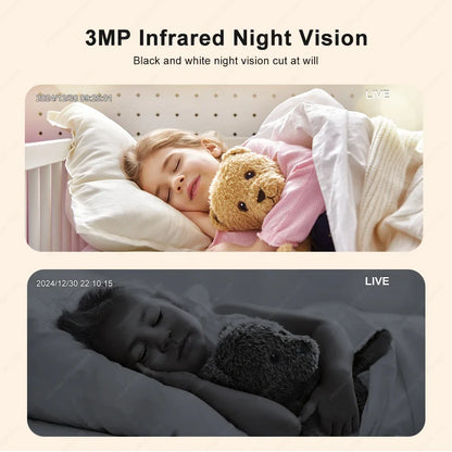 Indoor Mini Camera 3MP 2.4G WIFI Wireless Baby Monitor USB Light Bulb Camera Home Security Protection IP Cam Video Surveillance