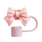New Cute Bow Straw Cap Covers Silicone Straw Toppers Cap For Stanley Cups Accessories Straw Dust Cap For 10mm Diameter Straws
