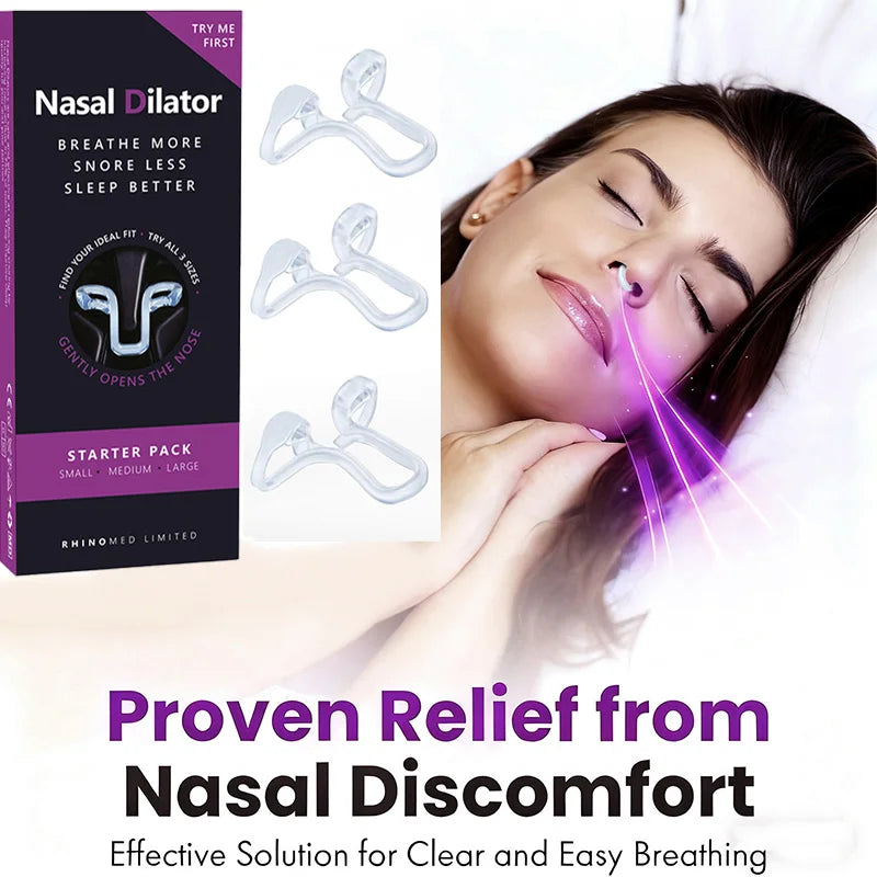 Silicone Anti Snoring Nose Clip Elastic Nasal Dilator for Better Sleep Improved Airflow Travel Home Use Comfort