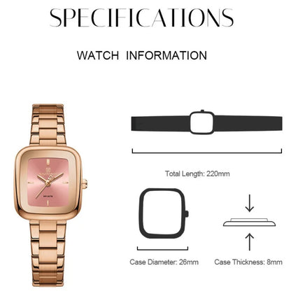 NAVIFORCE Women Quartz Watch Retro Fashion 3ATM Waterproof Stainless Steel High Quality Durable Elegant Daily Ladies Wristwatch