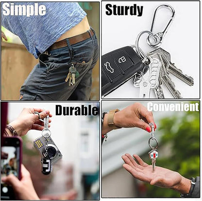 6Pcs Carabiner Clip Keychain Metal Carabiner Shape Key Ring Keyring Key Holder Clips Hook Holder Organizer for Car Keys Finder