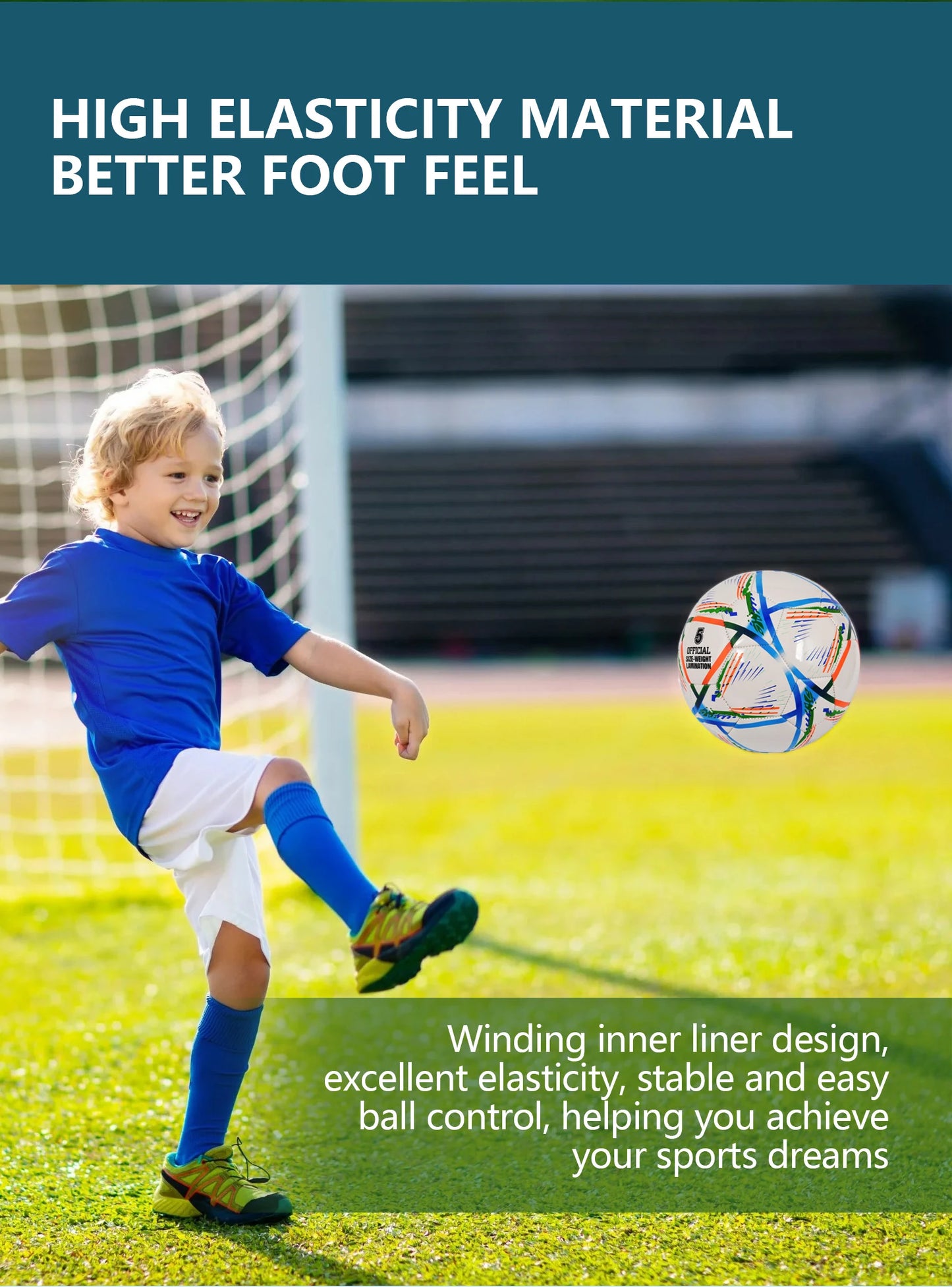 Soccer Ball-Size 5 White Pu For Kids&Adult Youth Men Official Match Game Training Soccer Balls Durable In&Outdoor Football Team