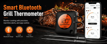Bluetooth Meat Thermometer Digital BBQ Kitchen Thermometer Support 6 Probe for Smoker Cooking Grill Oven Candy