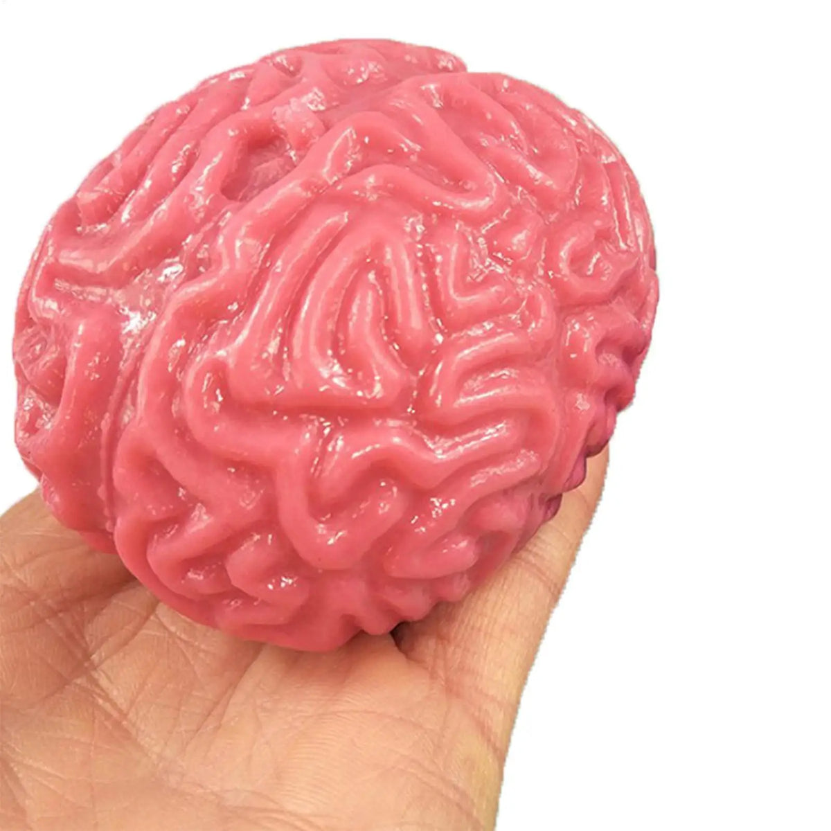 TPR Soft Fake Brain Stress Relief Toy Squeeze Ball Halloween Sensory Fidget Slow Rebound Prank Classroom Prize Party Supply