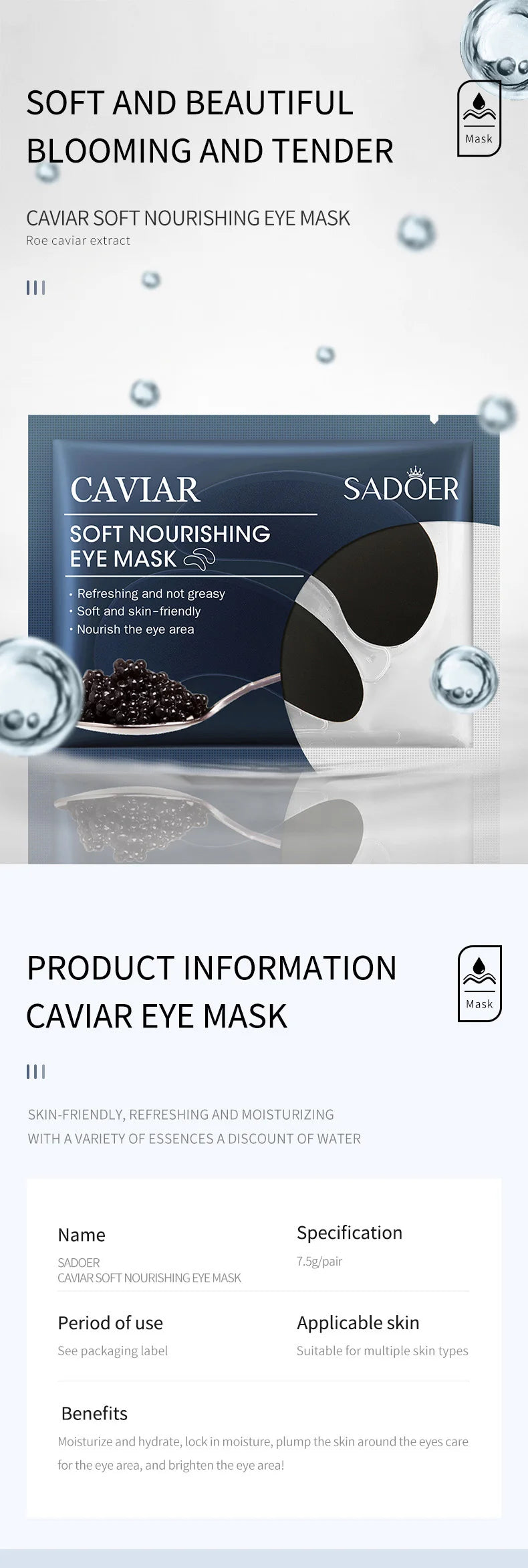 10 Pairs SADOER Crystal Collagen Eye Mask Anti Wrinkle Dark Circles Removal Eyes Bags Moisturizing Eye Patches Skin Care