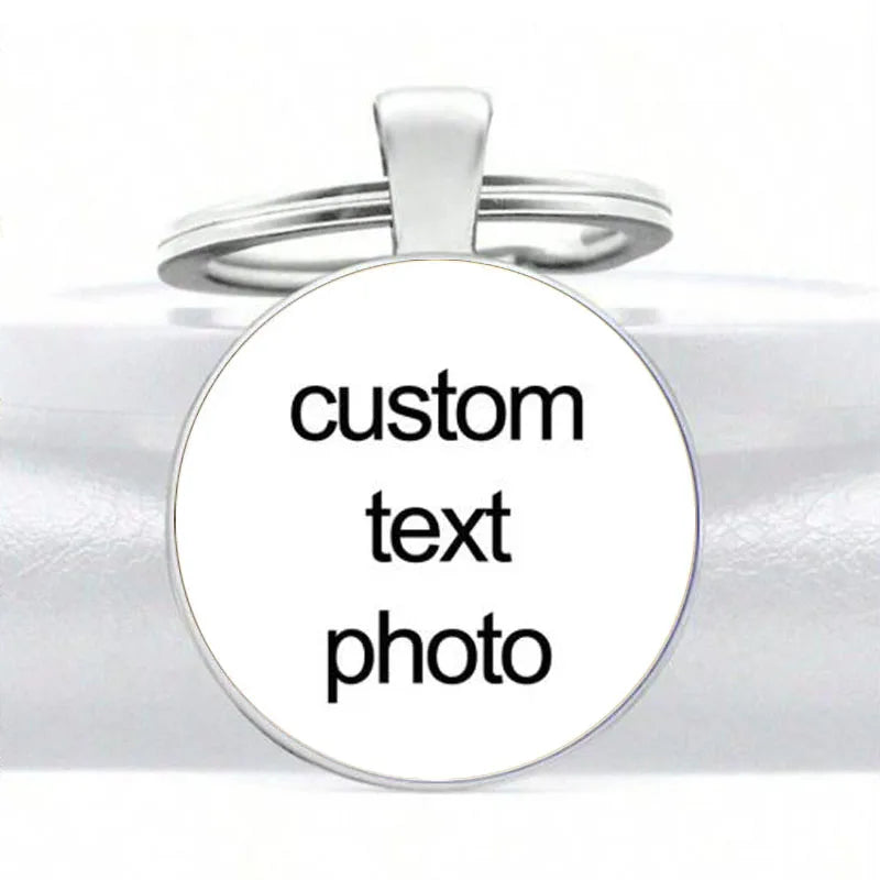 25MM Custom Car Holder Keychain Mum Dad Baby Children Grandpa Parents Designed Photo Keychain For Family Anniversary Gift