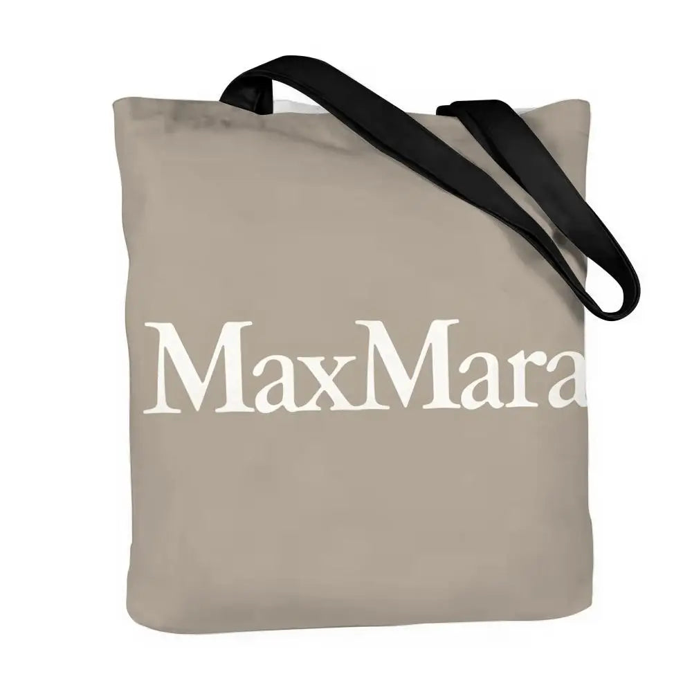 M-Max MaraS Brand Storage Bags Canvas Tote Bag Double-Sided Print Lightweight Shoulder Shopping Handbag for Daily Use