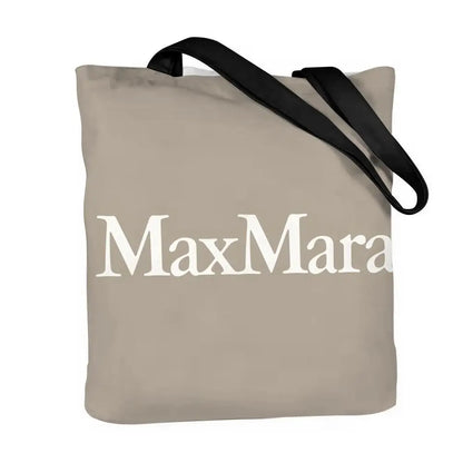 M-Max MaraS Brand Storage Bags Canvas Tote Bag Double-Sided Print Lightweight Shoulder Shopping Handbag for Daily Use