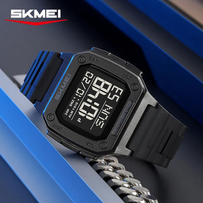 SKMEI 2456 Fashion Digital New Watch for Men Alarm Retro Sport Electronic Wristwatch LED Countdown Hand Clock Reloj Masculino
