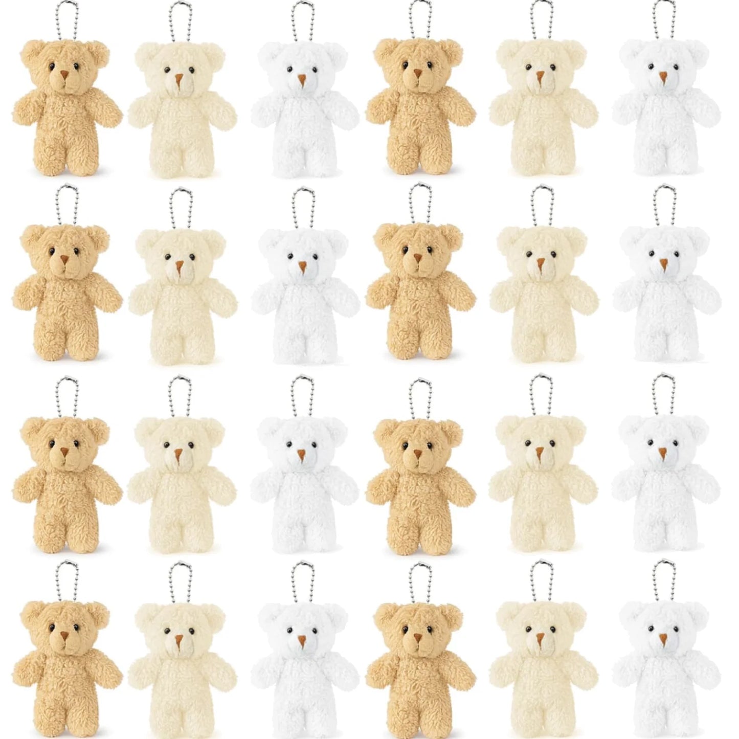 12-500Pcs Mini Teddy Bears Tiny Soft Stuffed Teddy Bear Small Plush Bears Bulk for Birthday Party Decor Favors Bag Keychain