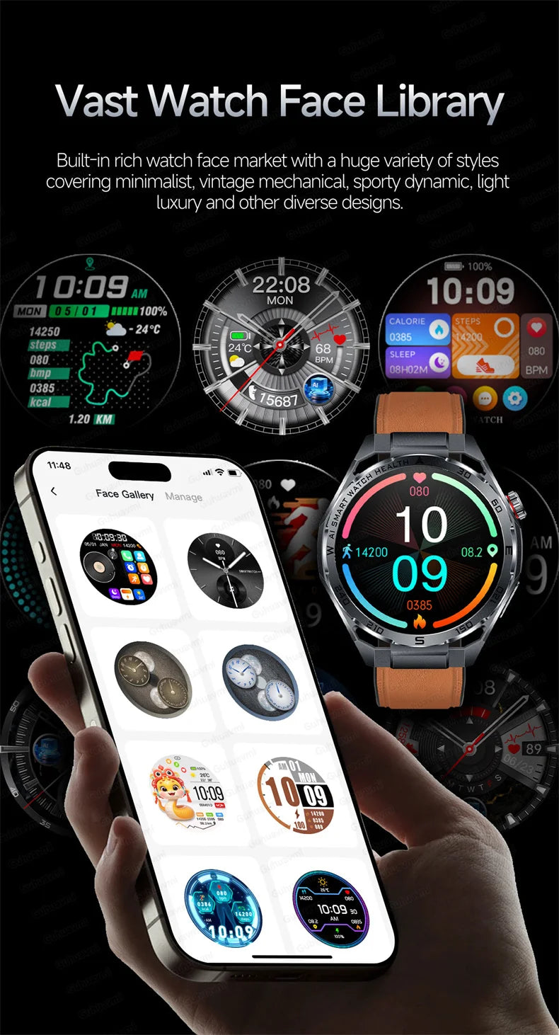 Smartwatch ECG High-End dla mężczyzn Ciśnienie krwi Lipidy Tlen we krwi Analiza ciała Kwas moczowy Monitor Zdrowia Smartwatch dla mężczyzn i kobiet