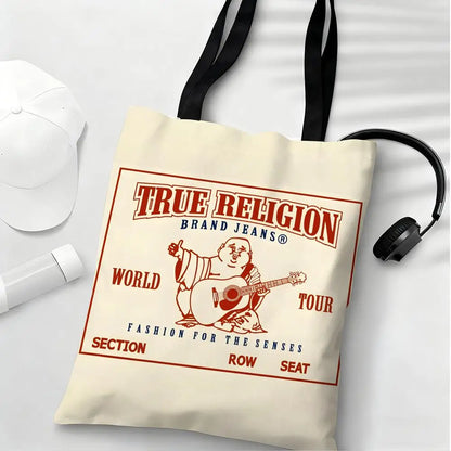 True Religion Storage Bags Lightweight Eco Friendly Fashionable Multi Purpose Large Capacity Canvas Shoulder Tote