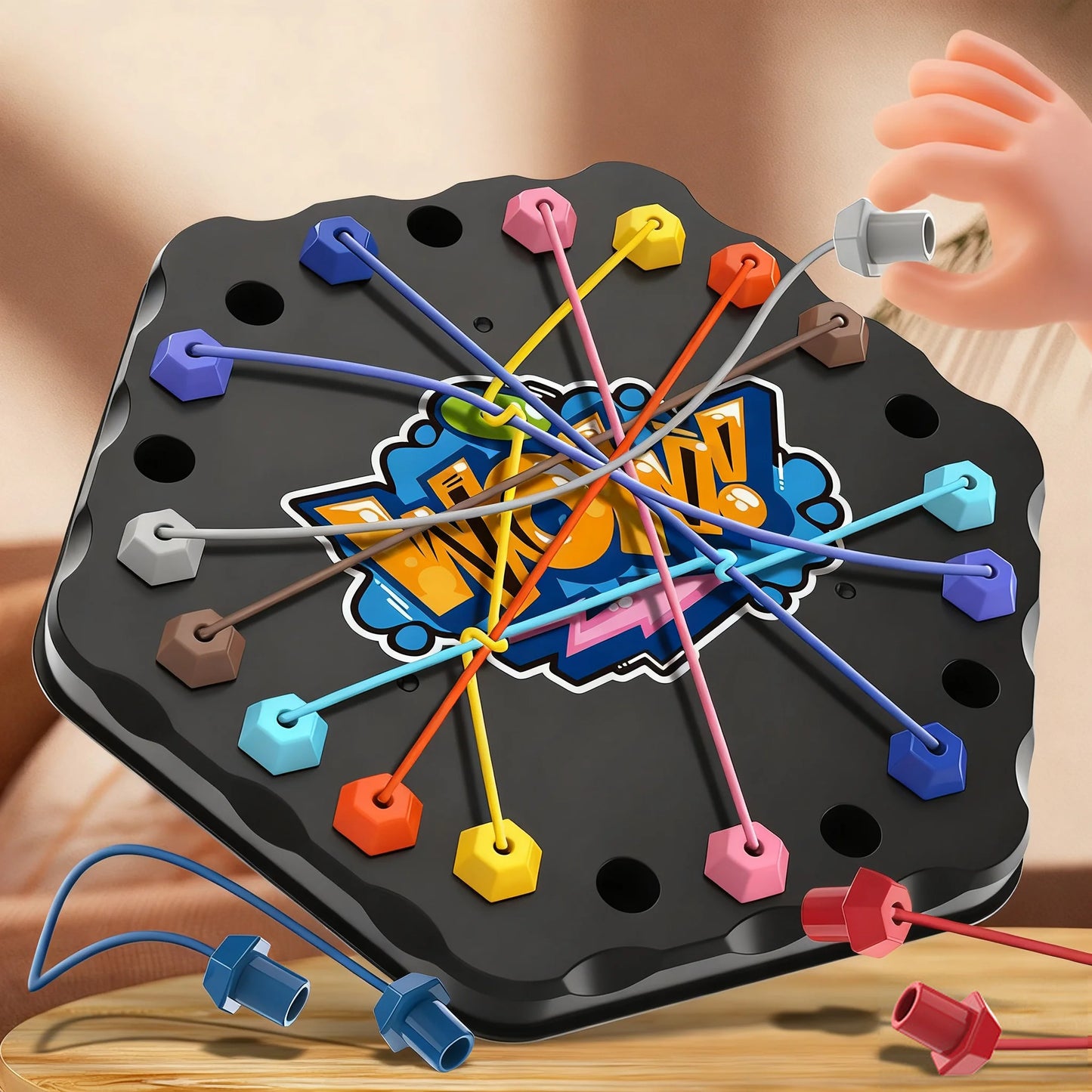 Children Puzzle Board Game Untangle Rope Knots Challenge Social Party Parent-Child Activities Knotted Rope Educational Toy