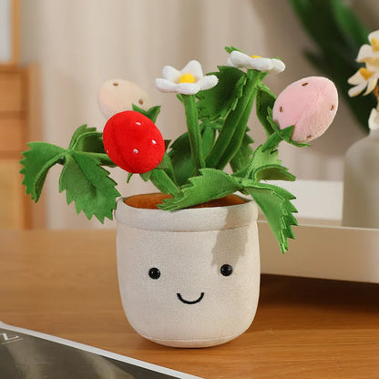 Green Plant Potted Plants Lily Flowers Strawberries Lotus Flowers Persimmons Morning Glory Ornament Soft Birthday Gifts Decor