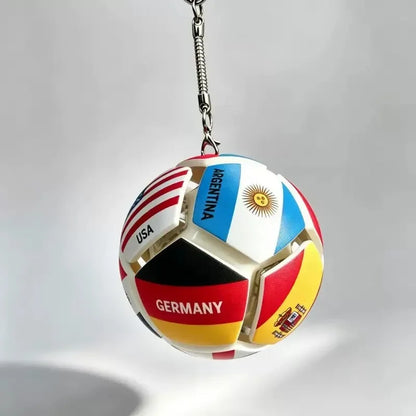 Soccer Keychain Fidget Toy Stress Relief Pendant for Fan Portable Decompression Ball with Gift Box Multi-National Team Souvenir