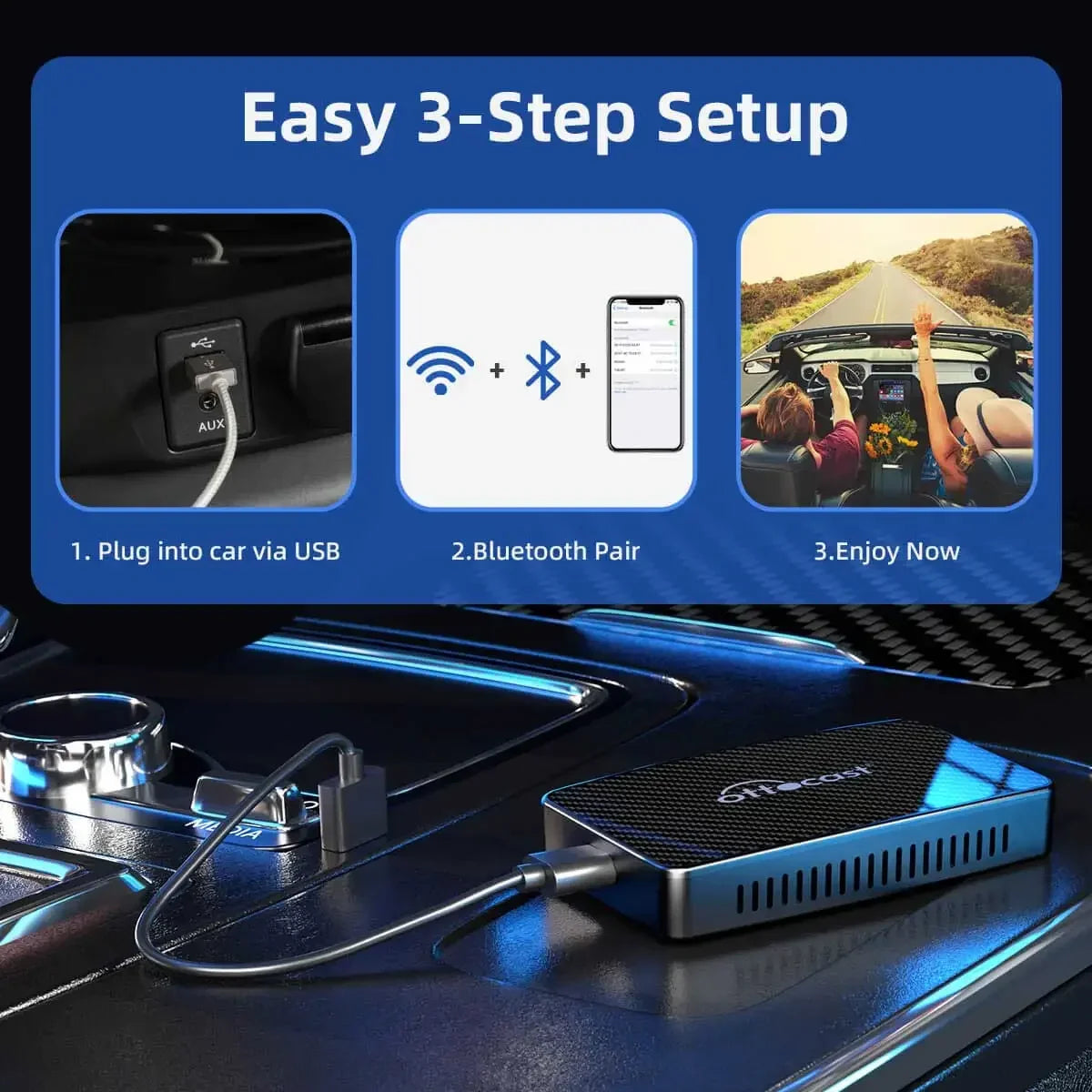 OTTOCAST Wireless CarPlay Android Auto Adapter Play2Video Pro Video Box New WiFi Car Accessories for Youtube for Netflix