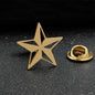 Classic Round Five-pointed Star Gold-plated Brooch, Men's Collar Lapel Pin Black, Suit Accessories, Gift for Husband