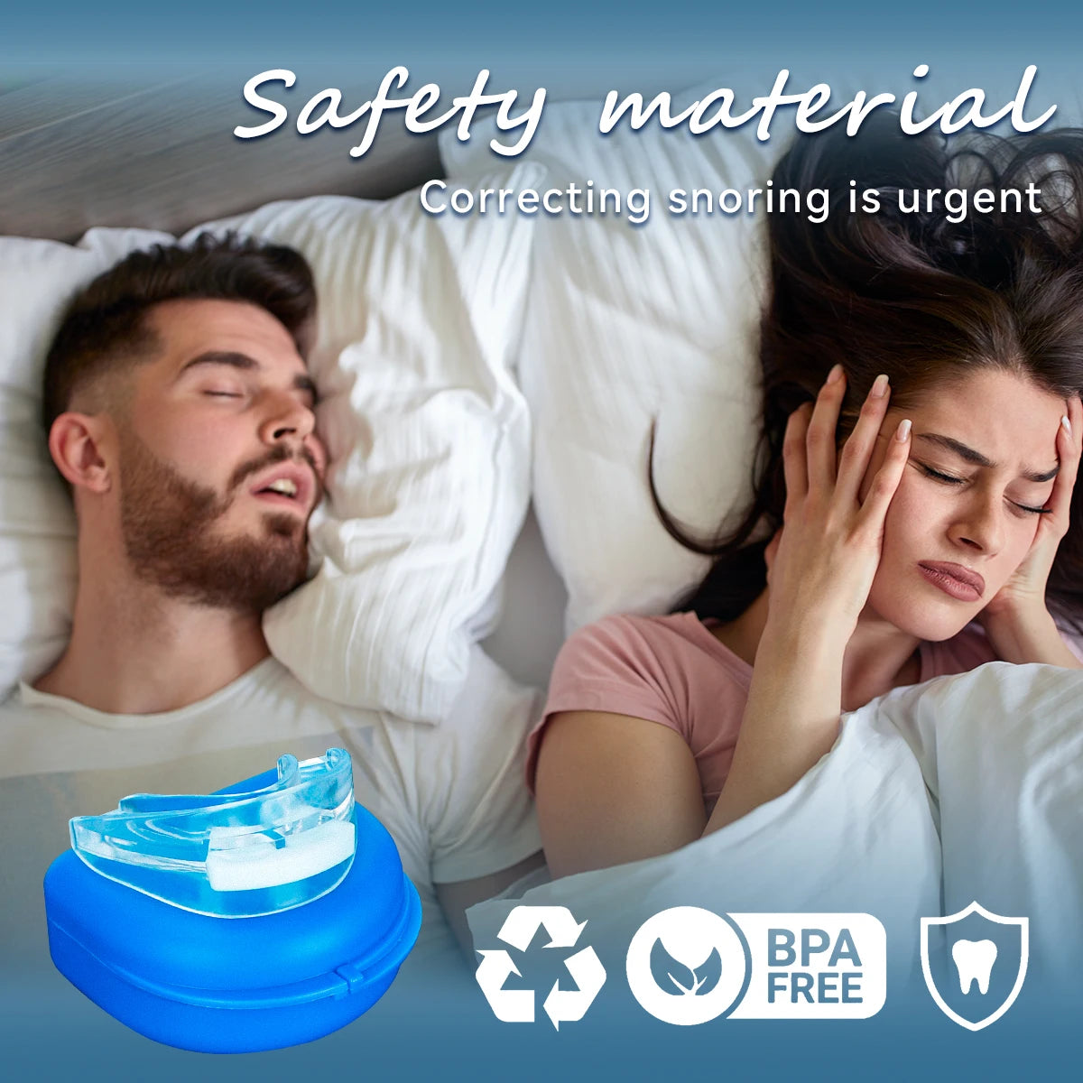Hot Anti Snoring Mouthpiece Adjustable Mouth Guard Effective Snore Solution for Men and Women Customizable Comfortable