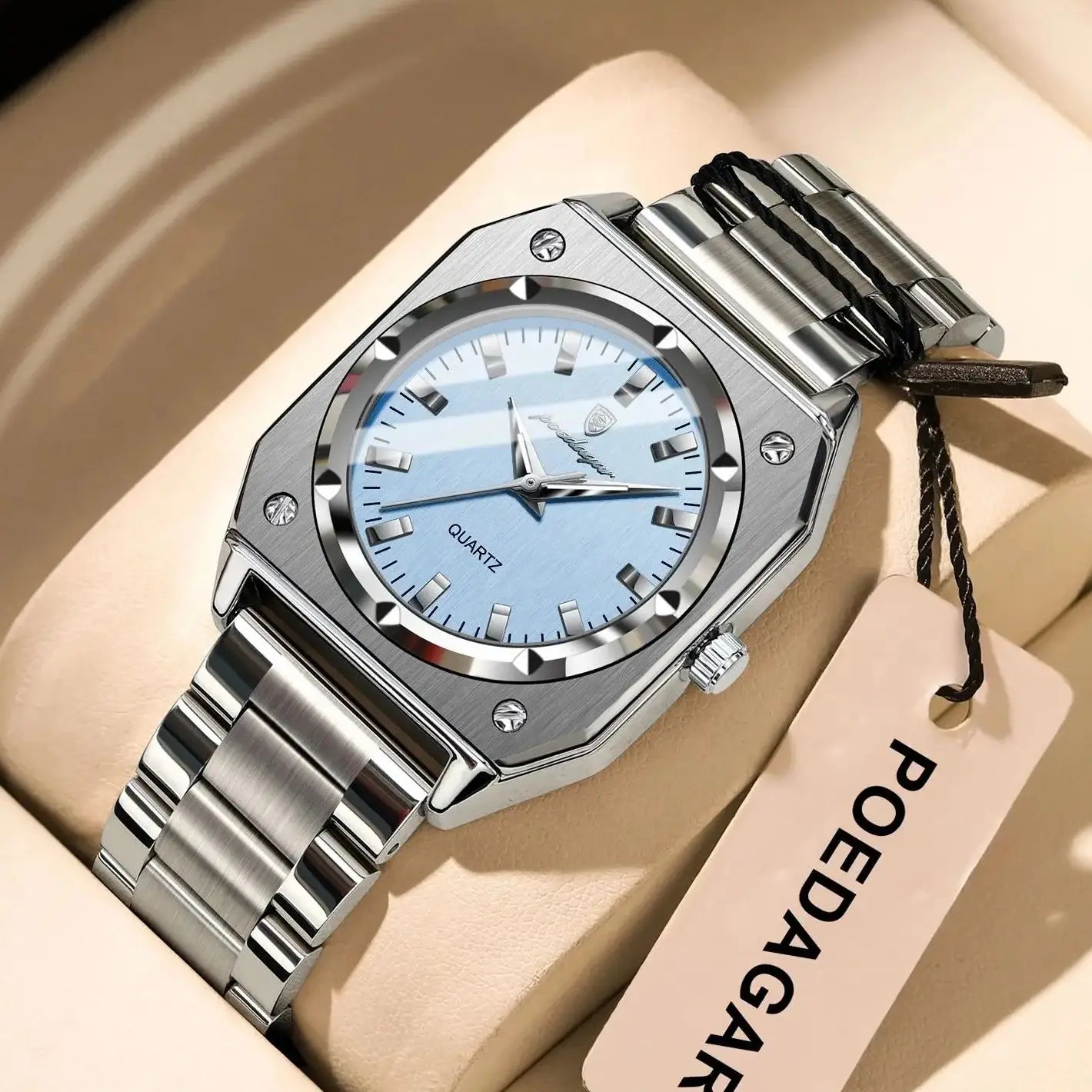 POEDAGAR Square Luxury Ladies Watch Waterproof Stainless Steel Luminous Fashion Woman Watch Elegant Quartz Women's Watches Reloj
