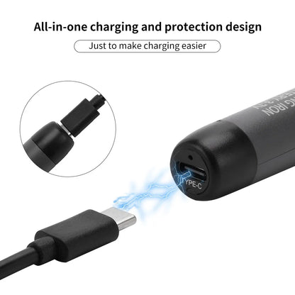 Wireless USB Soldering Iron Kit Replaceable C200S Tip 5-Gear 260-420℃ Auto Sleep Mode 1000mAh Type-C Rechargeable Welding Tool