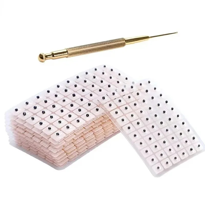 600Pcs Natural Cowherb Seed Ear Stickers Auriculotherapy Acupressure Massage Therapy Meridian Relief Sleep Support Vision Care