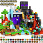 Magnetic Building Blocks Mine World Magnetic Forest Ender Lava  Construction Brick Cube STEM Toy Set Gift for Boy Girl Children